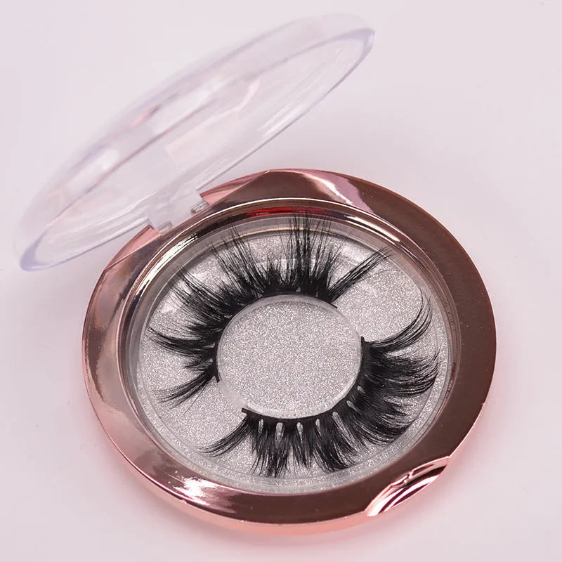 Handmade 5D mink false eyelashes set with application brush and plastic storage cap