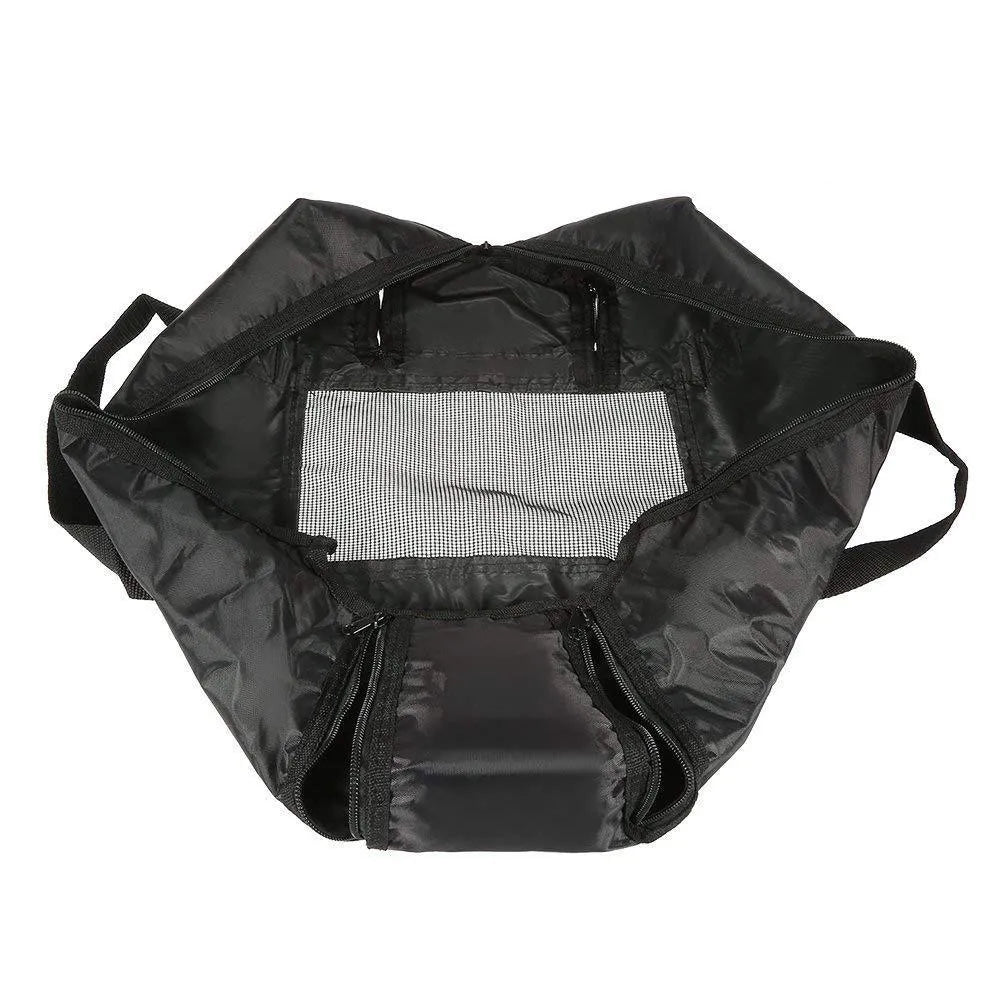 Black cat cleaning bag folds to 10cm with 420D PU Oxford fabric