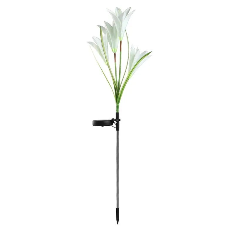 Solar powered colour LED flower-shaped garden light for outdoor courtyards and lawns