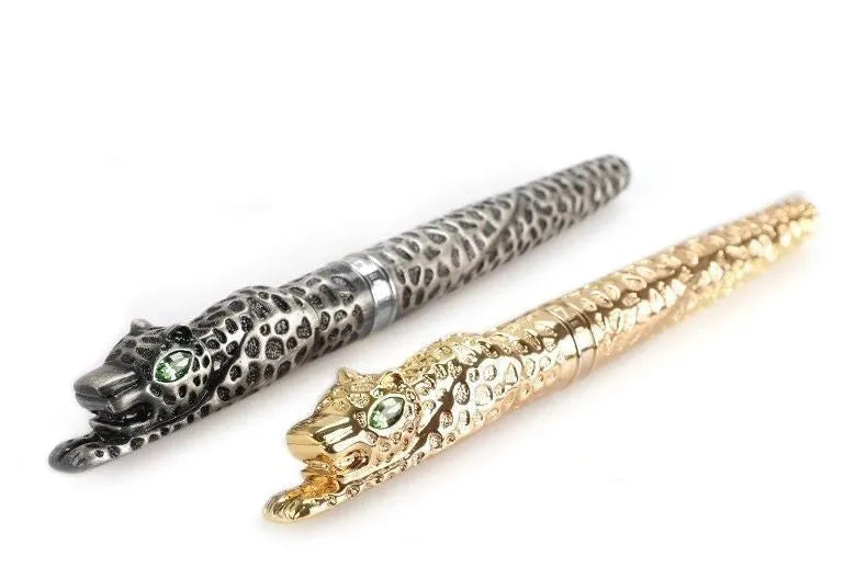 Embossed metal business gift pen in ancient silver or gold finish