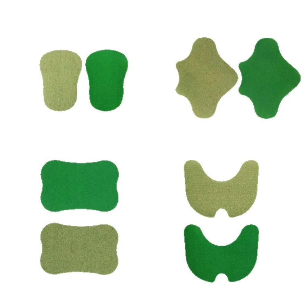Chinese mugwort herbal patch set with knee, back, neck, and foot patches in 12-piece pack