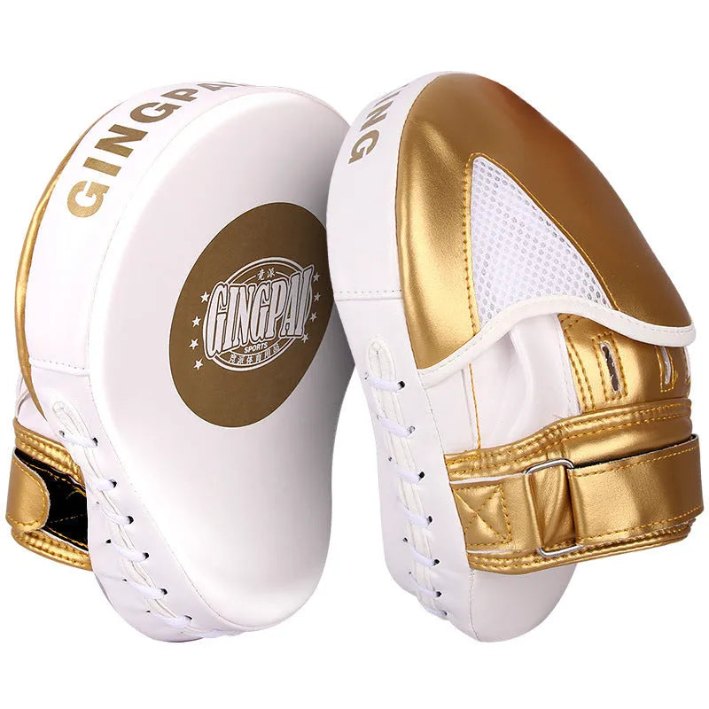 Vertical gold and green PU baffle target for boxing and Sanda martial arts training.