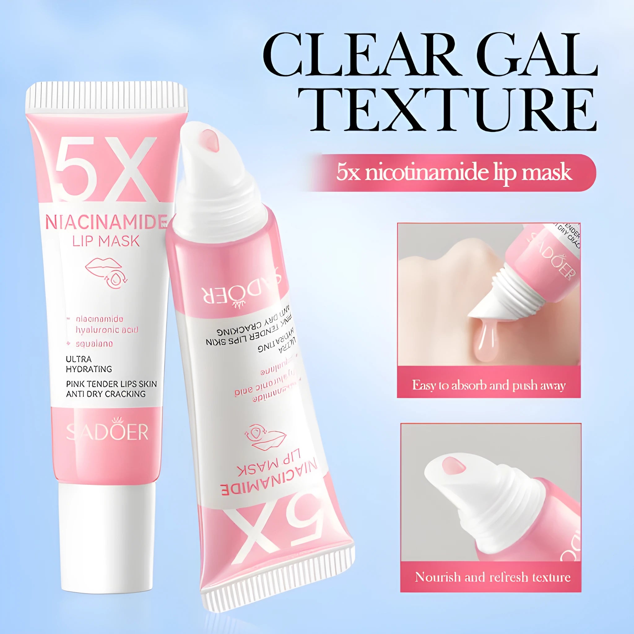 Nicotinamide powder lip moisturising film 10g ceramide vitamin C anti-chapping treatment mask