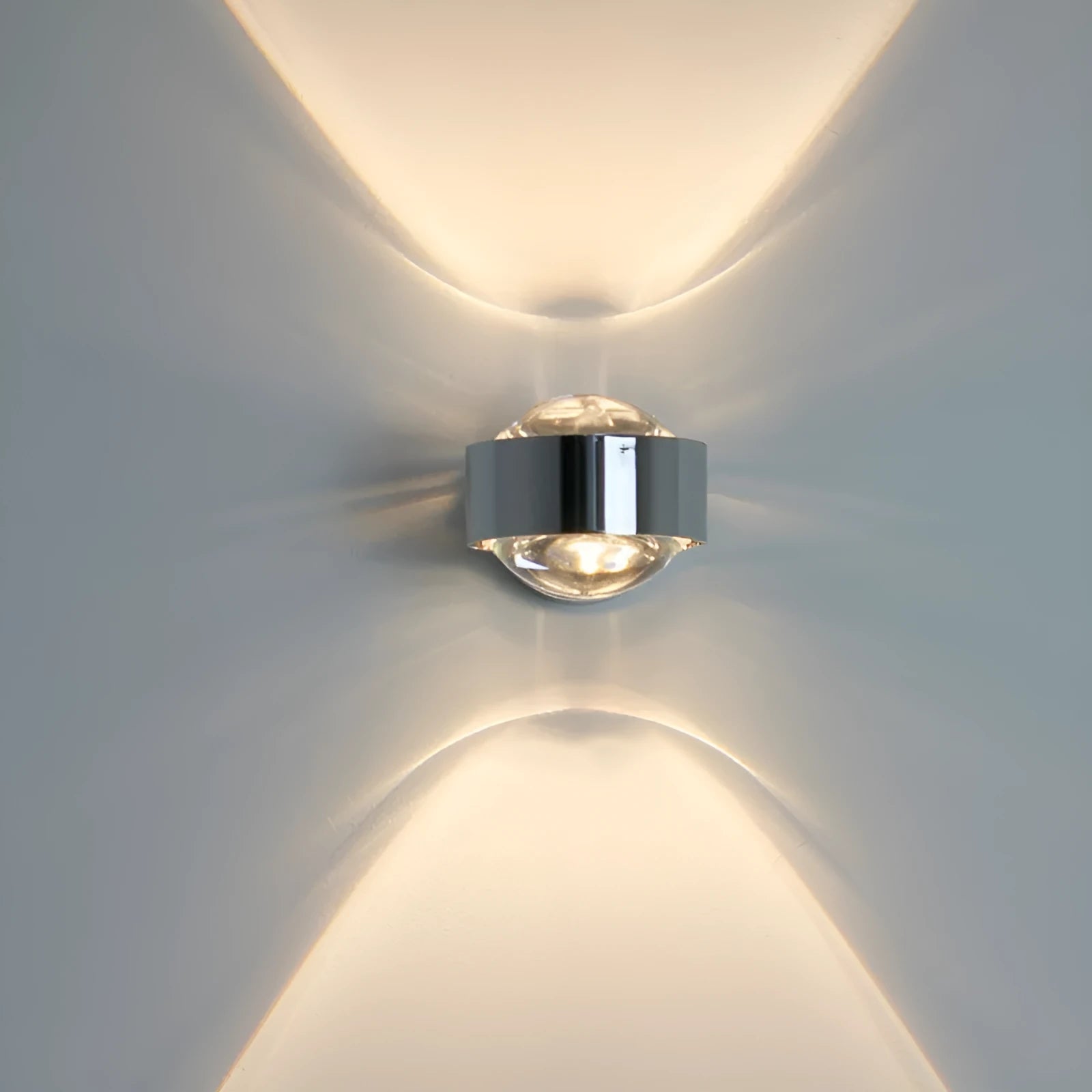 Modern small wall lamp in chrome finish for bedside or hallway 220V