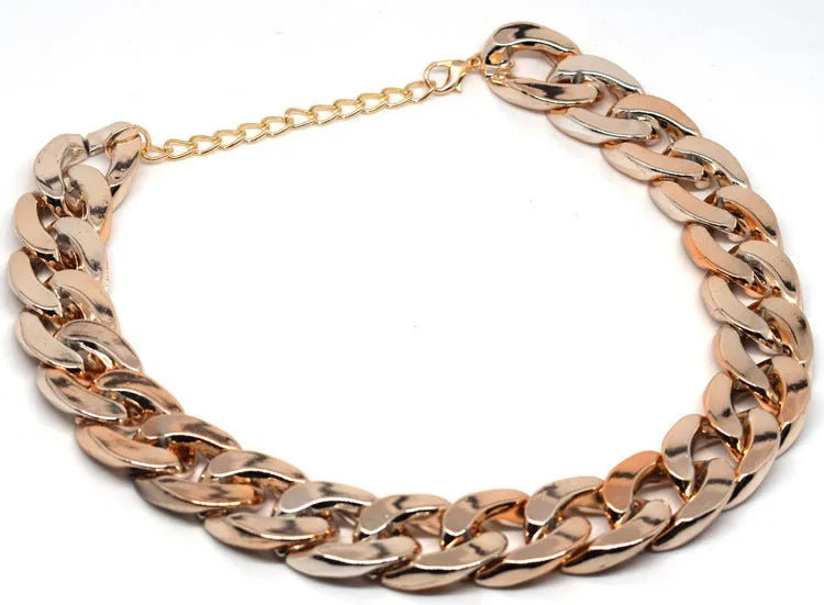 Gold colour dog collar with chain buckle and geometric design for small to medium sized pets