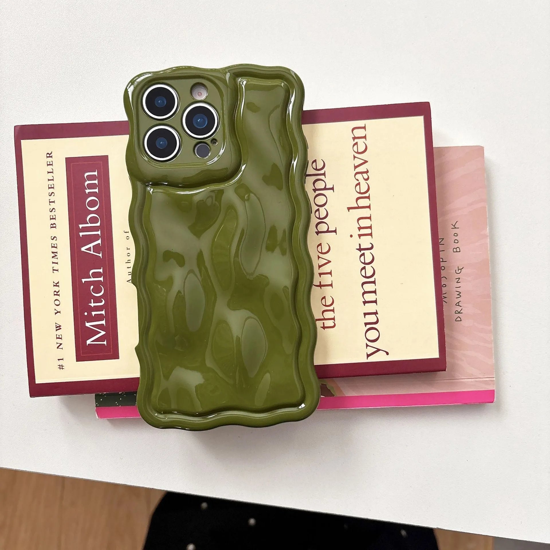 Simple solid colour water ripple TPU phone case with anti-fall and anti-fingerprint coating for iPhone