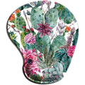 Black silicone keyboard wrist pad with floral pattern and integrated wrist strap, dimensions 228mm by 192mm.