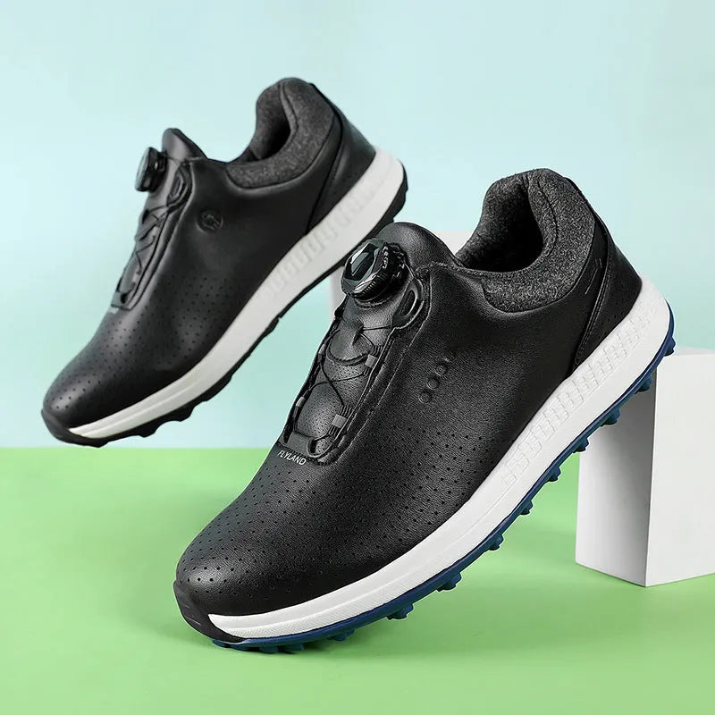 Golf fashion low top platform sneaker in 518 White with embroidered pigskin leather upper and rubber outsole