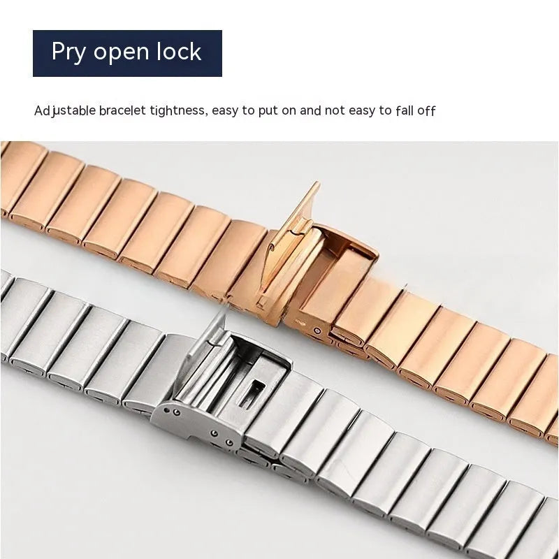 Stainless steel watch strap 202 x 17mm with brushed finish, available in silver gold rose gold and black for Apple Watch