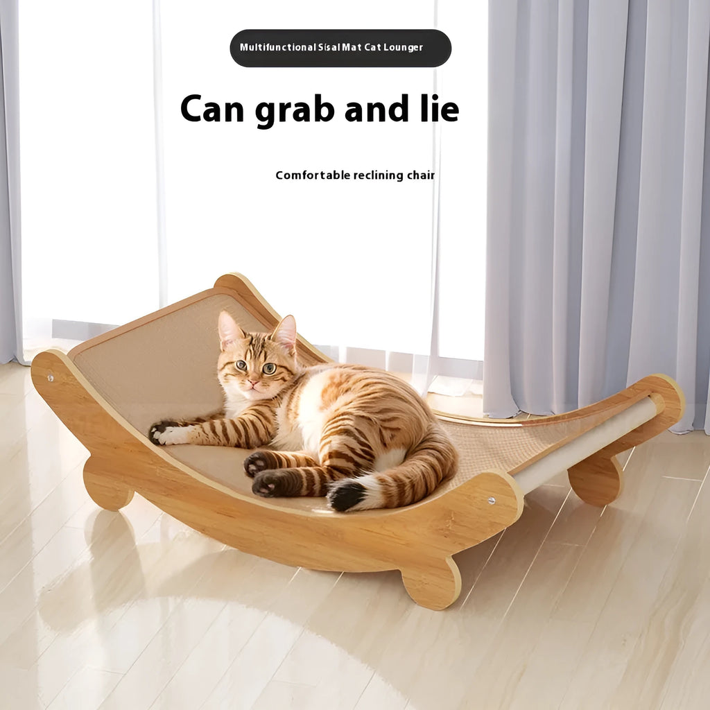 U-shaped sisal cat scratch board lounge chair in pastoral style with three size options
