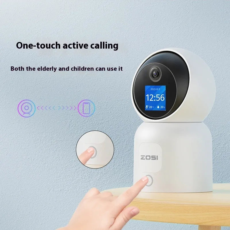 Zhou Shi wireless indoor security camera with plastic housing and AI face detection capabilities