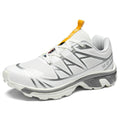 Low-top hiking shoes in artificial leather with mesh lining and rubber sole.
