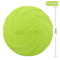 Soft rubber dog frisbee toy shown in blue colour option for outdoor throwing and fetching games