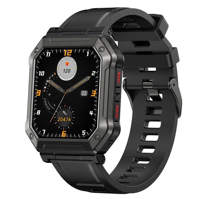 Smart Call Bracelet in black with TFT screen showing heart rate, zinc alloy body, on a wrist