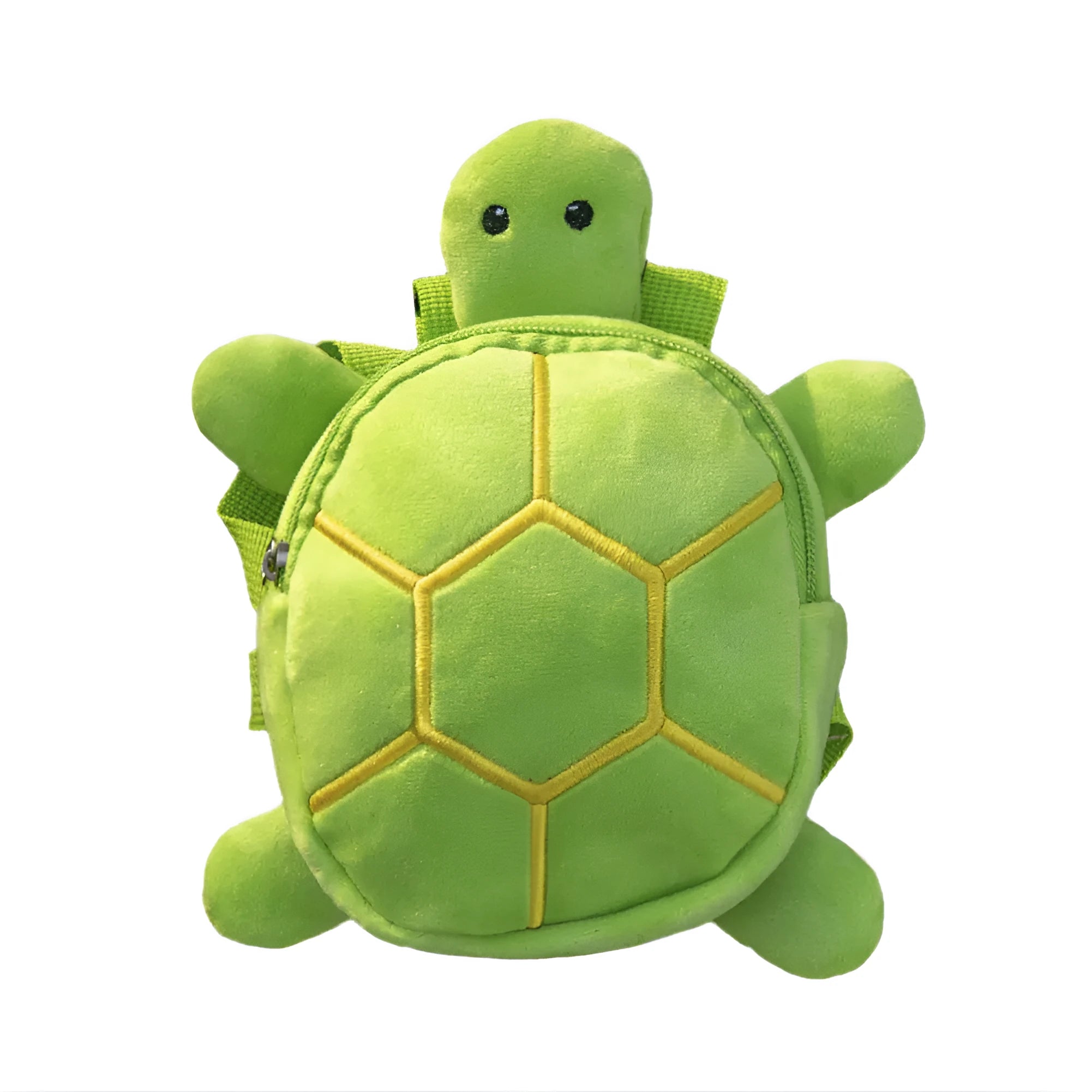 Turtle-shaped velvet dog backpack with integrated harness vest in brown colour.