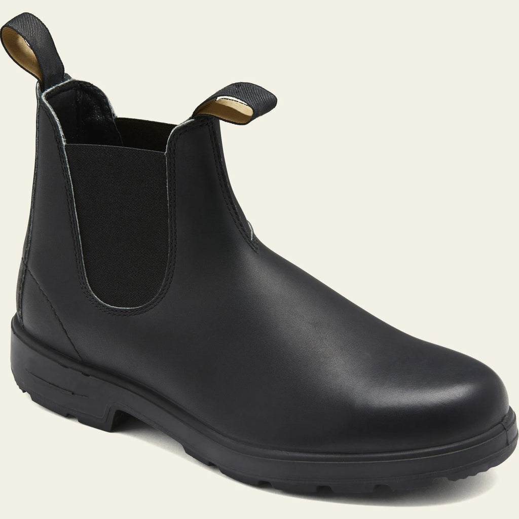 A pair of vintage-style brown unisex Chelsea boots with a frosted finish and round toe.