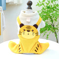 Corduroy little tiger overalls suspender pants for dogs, polyester, available in XS to XL sizes