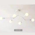 Nordic style black and white iron ceiling chandelier with multiple light head options.