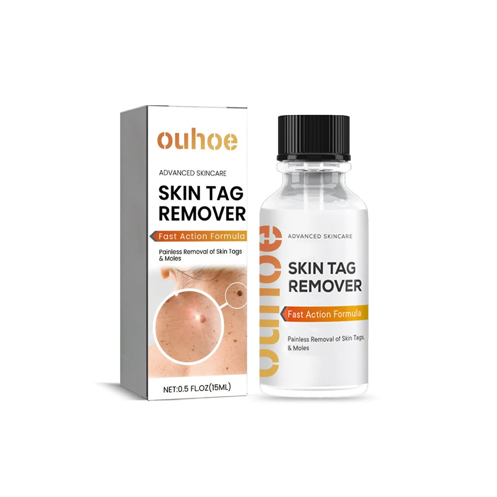 Cleansing skin wart fading mole solution in 15ml plastic bottle with dimensions 2.5 x 2.5 x 7cm