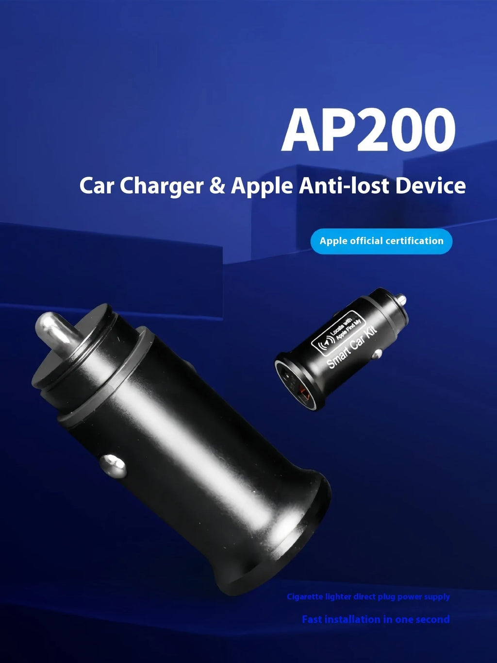 Black ABS car GPS locator device designed to plug into a vehicle's 12V power socket