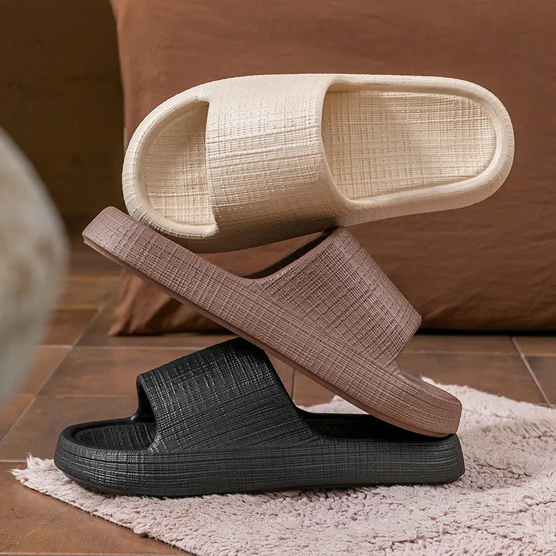 Pair of soft bottom toe ring slippers with non-slip EVA soles in a choice of five colours.