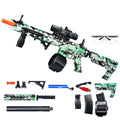 Outdoor gel ball electric continuous hair graffiti launcher toy in plastic with colour options for boys and girls