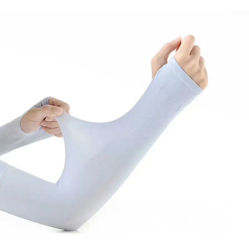 Viscose sun protection oversleeves for men and women driving showing open finger design in multiple colours