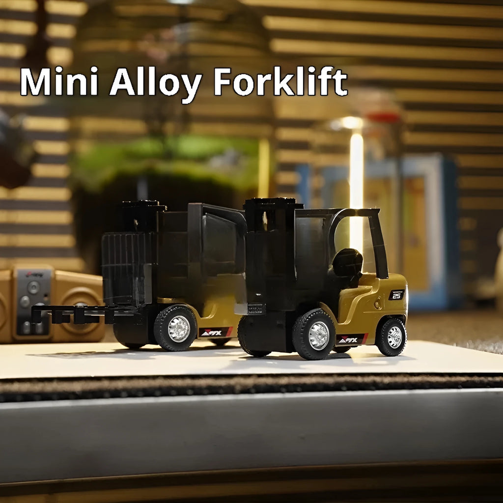 Alloy remote control engineering vehicle toy with mobile phone control, available as forklift, excavator or dumptruck for ages 7 to 14