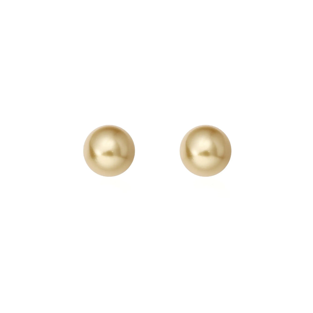 Retro geometric pearl stud earrings for women with an eight-point star design on silver setting.