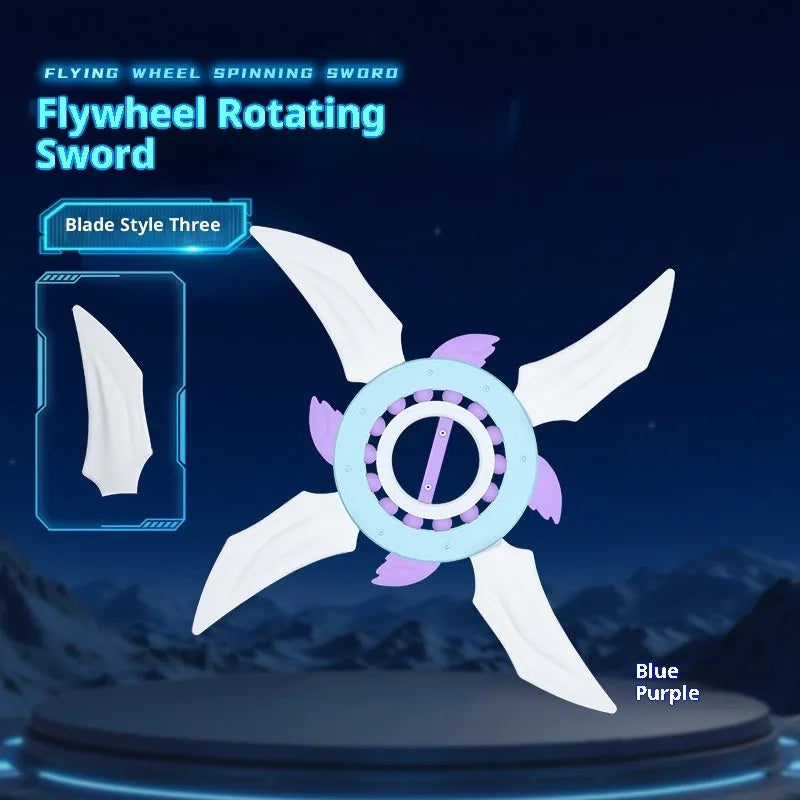 Light-up rotating shuriken toy in Cool Black or Maca Blue, supplied in a mail order box