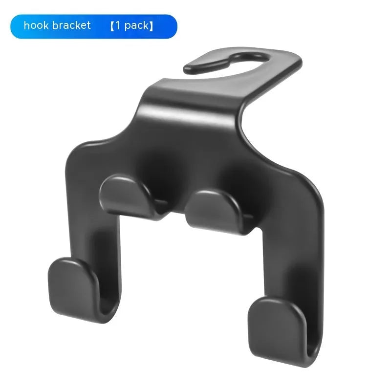 Car phone holder with multifunctional hooks made from black ABS plastic with suction cup mount
