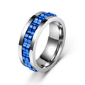 Titanium spinner square texture ring with rotating gear, high polished finish, black colour on finger