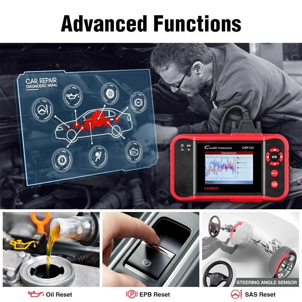 CRP123 automobile fault detector diagnostic equipment with main machine, cables, card reader and user manual