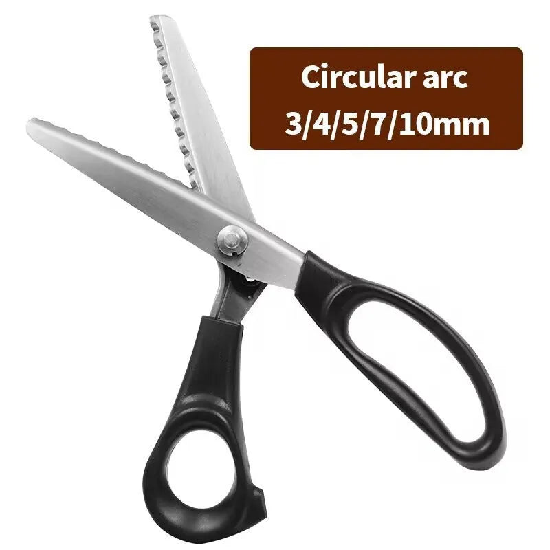 Stainless steel wave tooth saw scissors with zigzag blade for fabric cutting