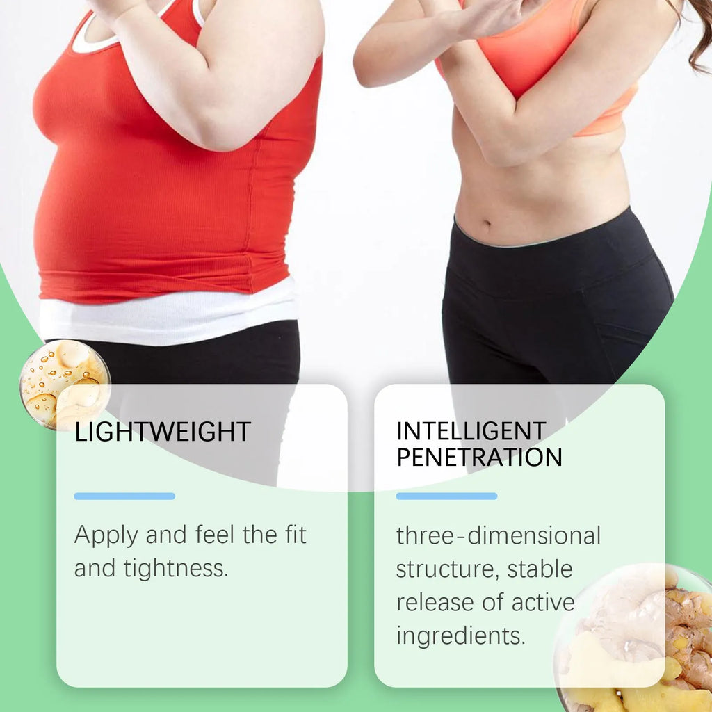 Four nano microneedle slimming patches for body contouring with ginger and mugwort root extracts