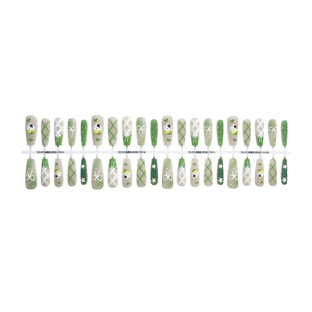 40-piece ice cream nail sticker set with glossy sealing layer in four colours
