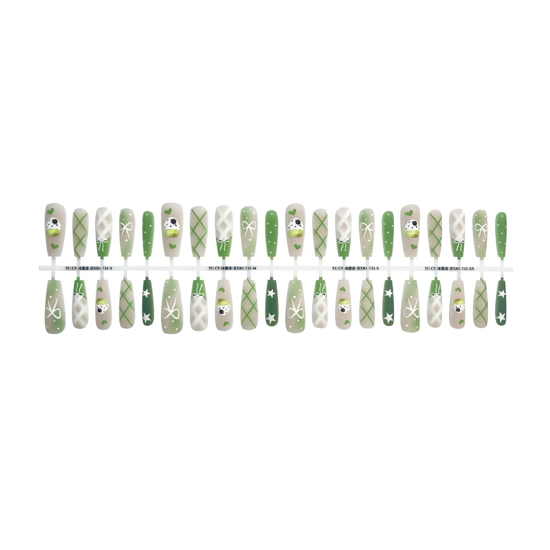 40-piece ice cream nail sticker set with glossy sealing layer in four colours
