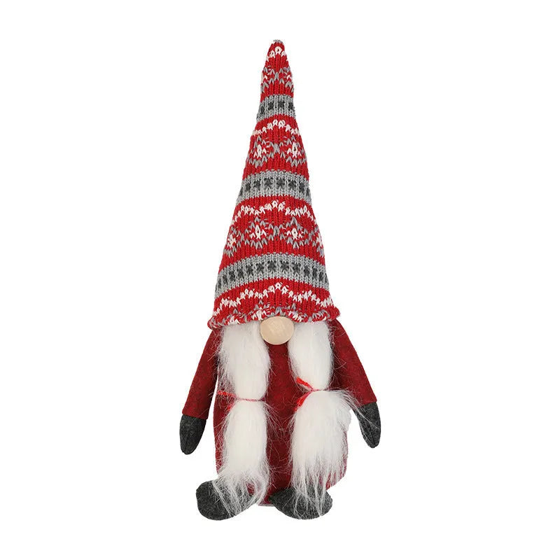 Faceless doll Christmas ornament in grey or red cloth with Santa Claus doll and Christmas Rudolf design, 14cm to 50cm