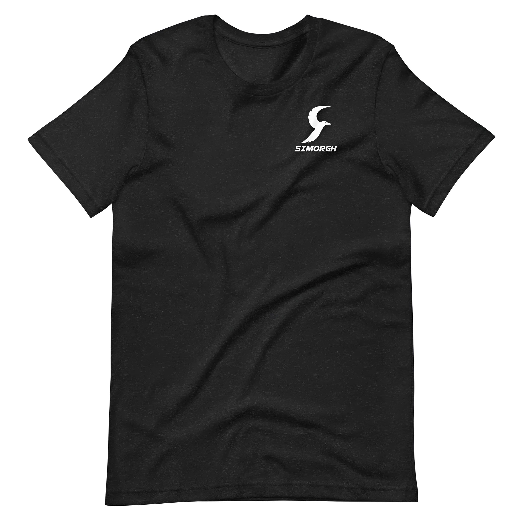 A black straight-fit cotton t-shirt with short sleeves and a round neck on a plain background.