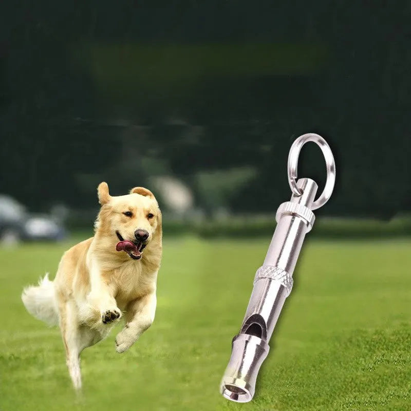 Metallic adjustable ultrasonic dog whistle with brass electroplated nickel construction