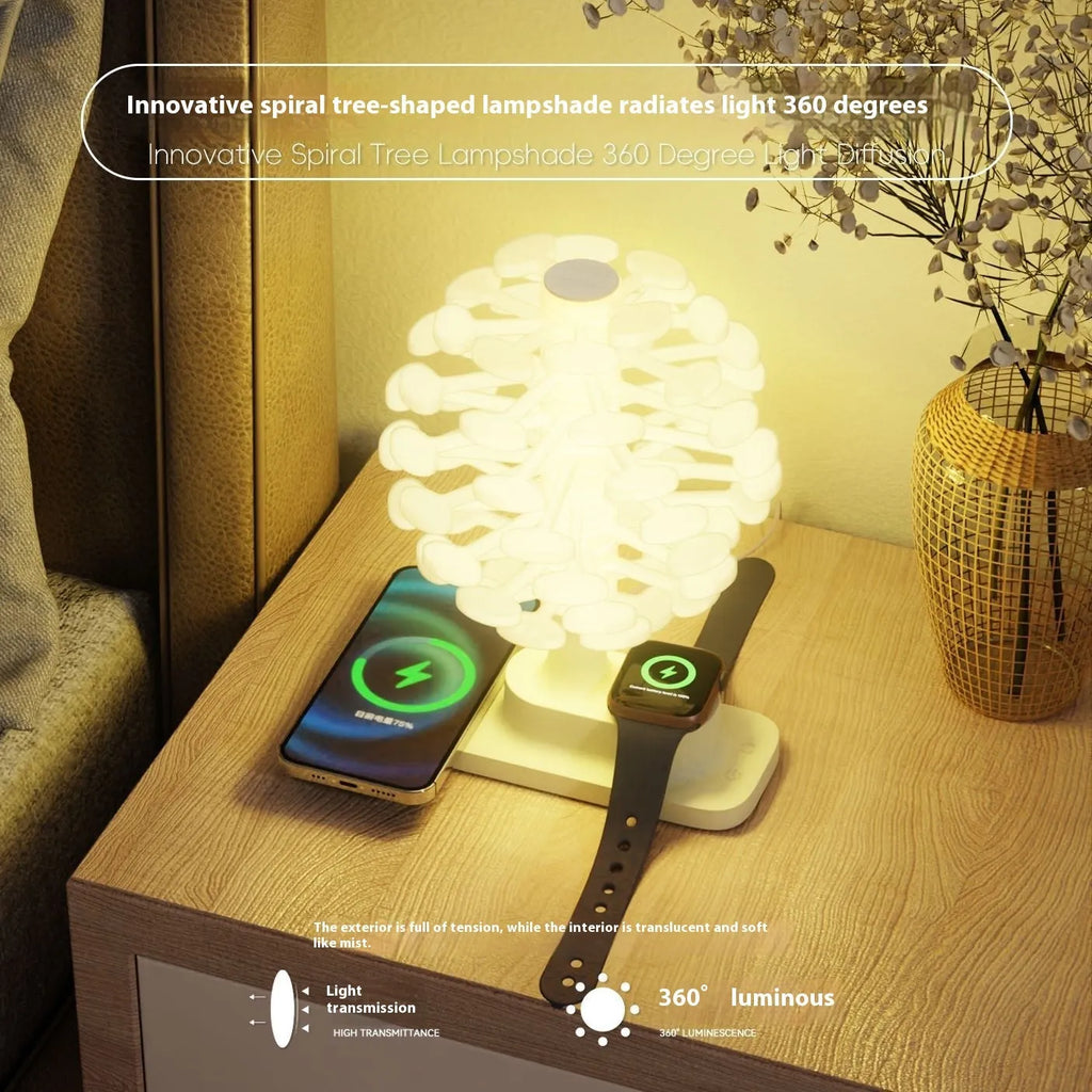 Spiral tree design LED table lamp with geometric modelling for modern home decor