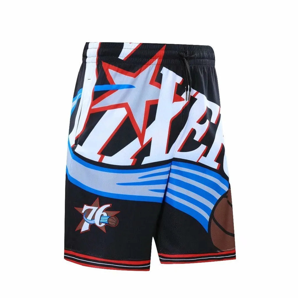 Black men's basketball shorts with bamboo fiber fabric, loose fit, sizes S to 5XL