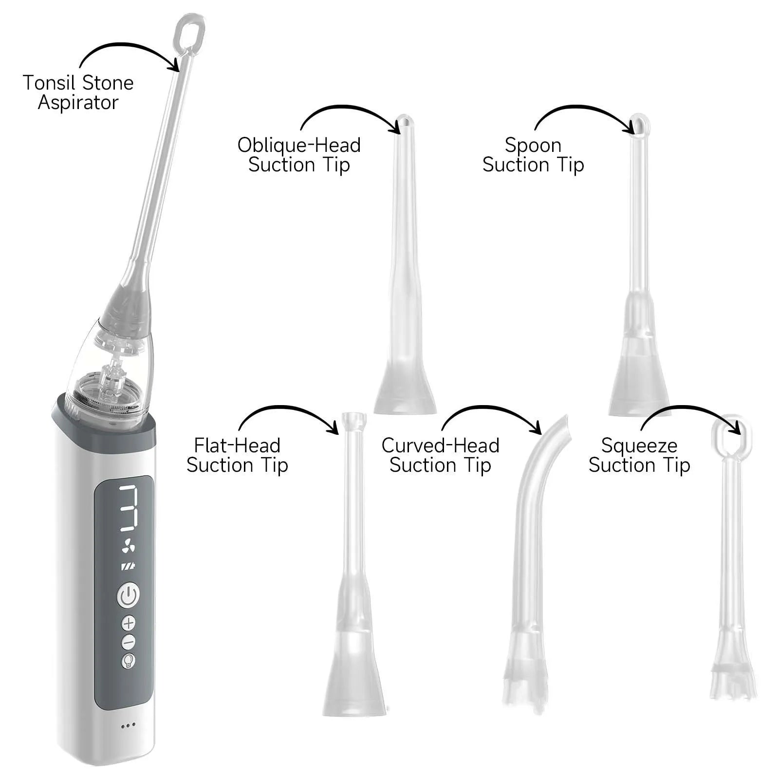Milky white tonsil stone removal tool for dental calculus extraction, 180g set