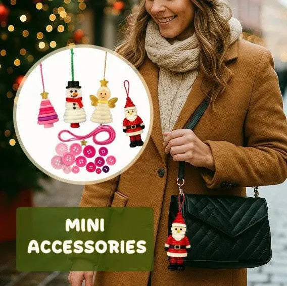 DIY plastic pendant craft kit with Santa snowman angel green pink Christmas tree designs