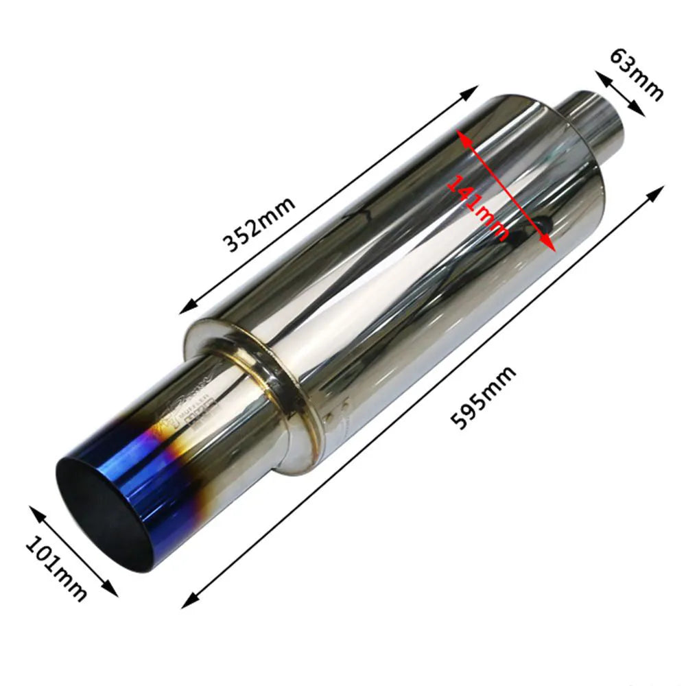 Stainless steel straight row exhaust pipe 500mm for general vehicle modification with HKS and size options
