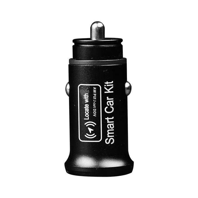 Black ABS car GPS locator device designed to plug into a vehicle's 12V power socket
