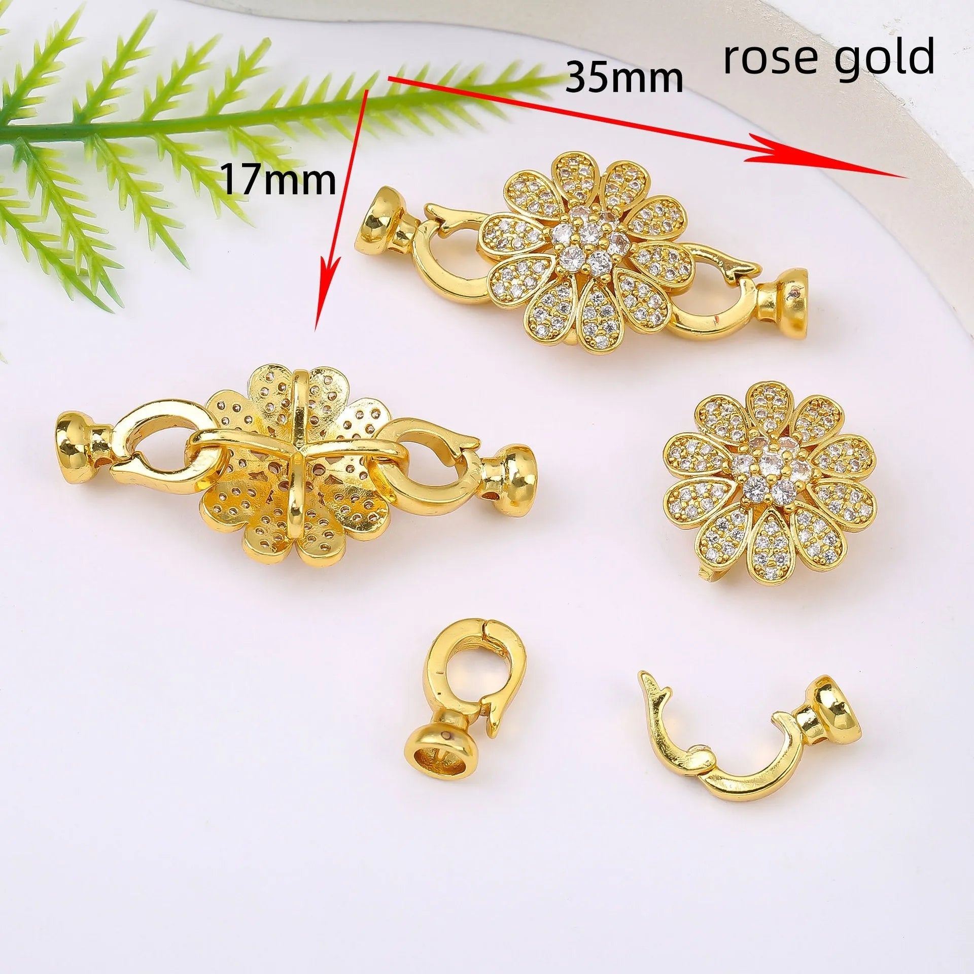 Small gold plated chain buckle for DIY jewellery and pearl necklace making