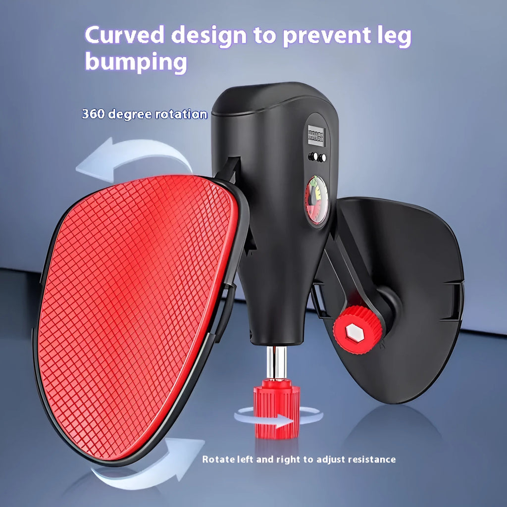 Black and grey Kegel trainer for men with optional straps and handle for PC muscle exercise.