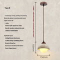 Cream style wabi sabi yellow cave stone pendant light with iron body and marble shade hanging from ceiling