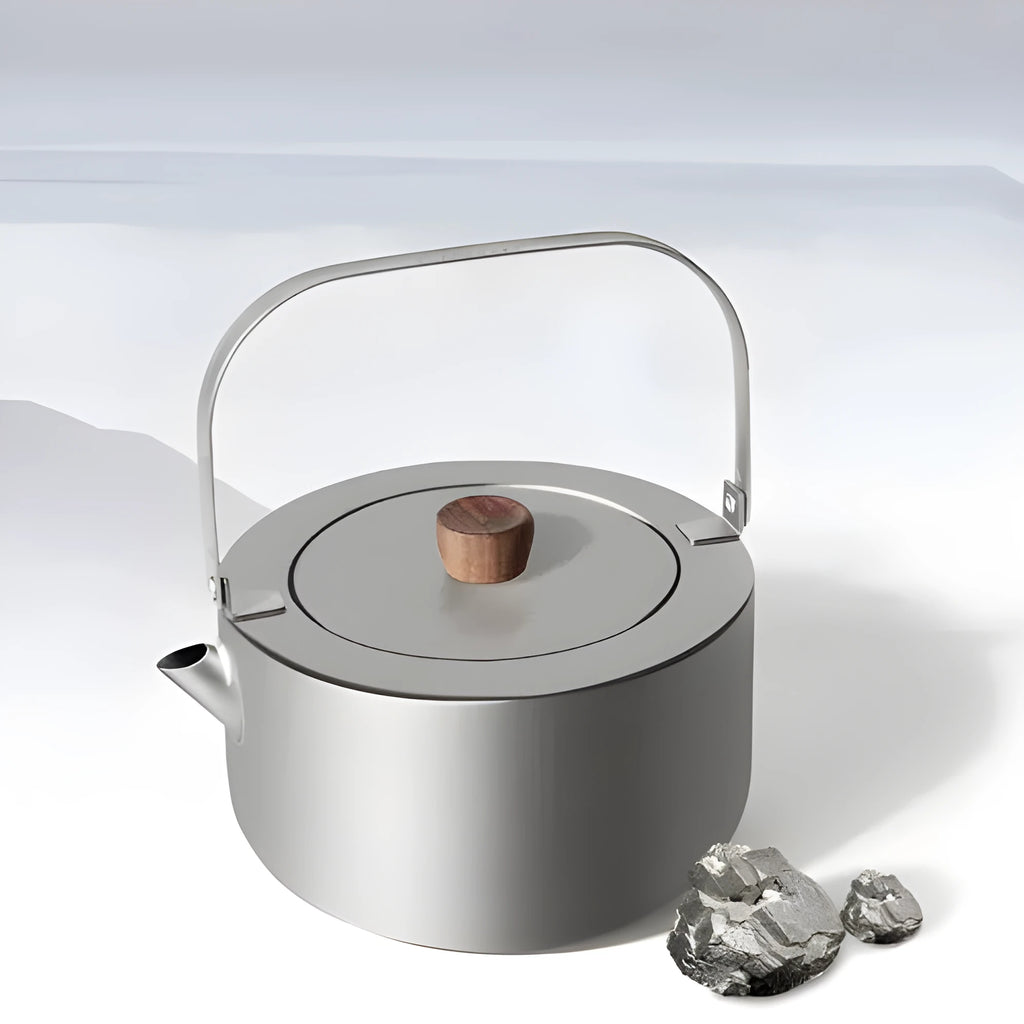 Titanium alloy 1.2L camping teapot for outdoor boiling
